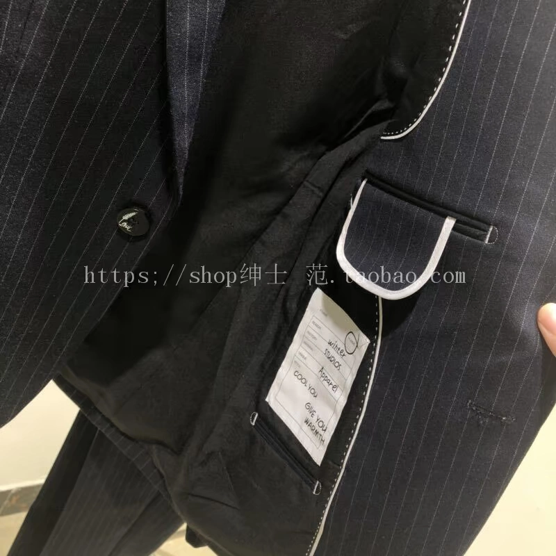 Quạt quý ông 2018 thu đông thời trang mới Anh kinh doanh bình thường phiên bản nam Hàn Quốc của bộ đồ sọc tự canh quần dài nam