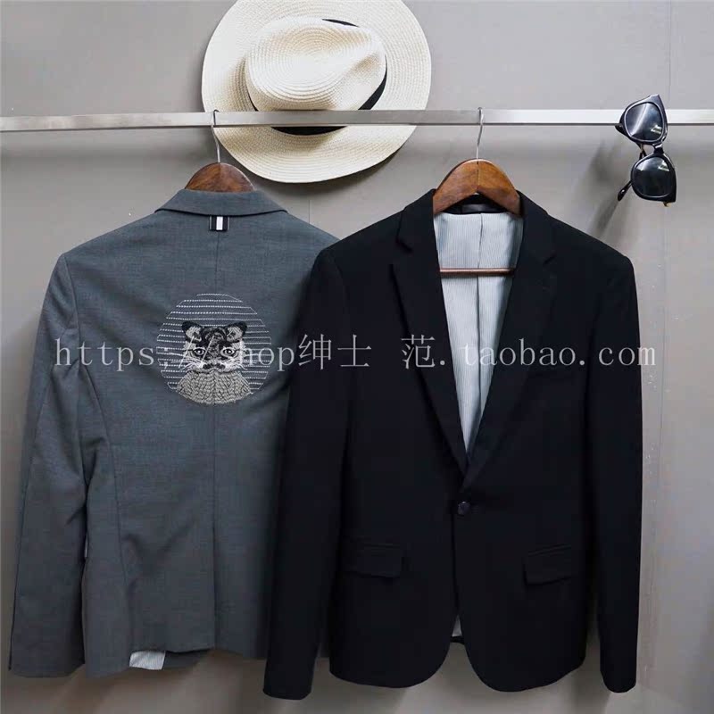 Quạt quý ông 2018 Thời trang châu Âu và Mỹ mới trình diễn thời trang thêu cao cấp suit nam