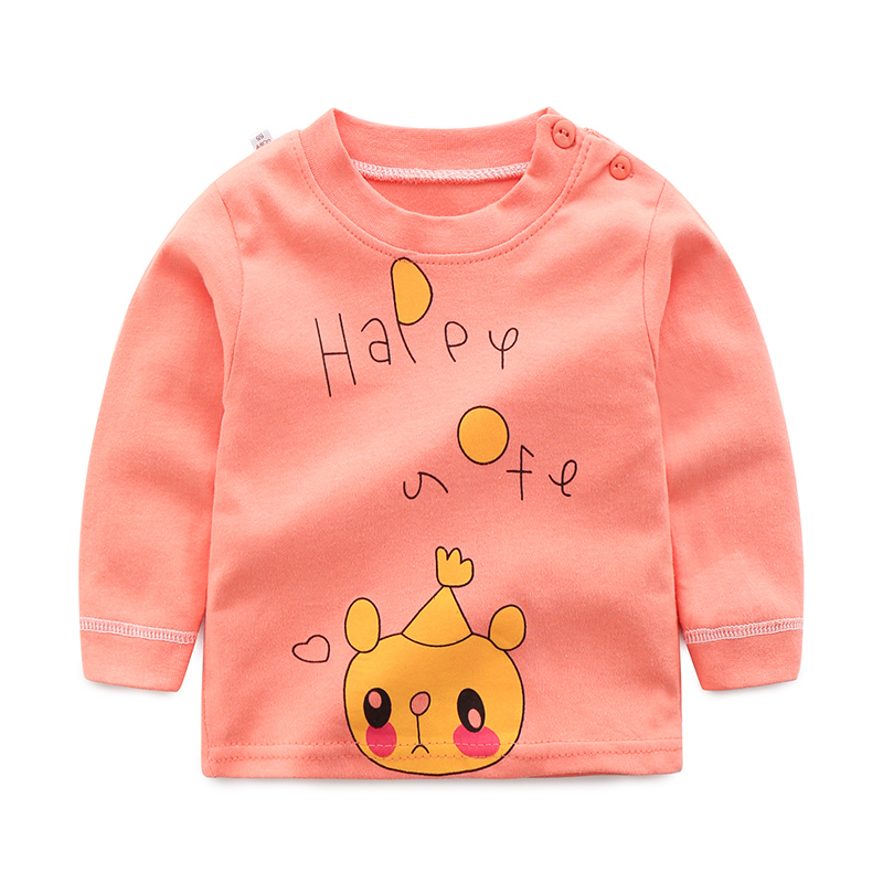 Áo thun trẻ em dài tay mùa thu và cotton mùa đông Áo thun trẻ em bé trai và bé gái chạm đáy quần áo mùa thu đồ lót nhiệt ao thun be trai han quoc