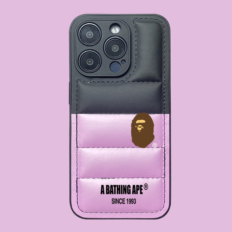 BAPE Puffy Puffer Down Jacket Cartoon Soft Heat Dissipation Cute Girls , 15, 14, 13, 12, 11 iPhone Case