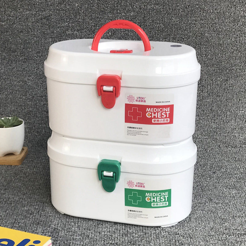 Children's baby medicine box Family with multilayer small number medicine box medicine containing box plastic hand portable first aid box