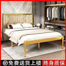 Nordic light luxury iron bed Princess Net red ins iron frame double 1 5 meters simple modern iron bed 18 m rental house