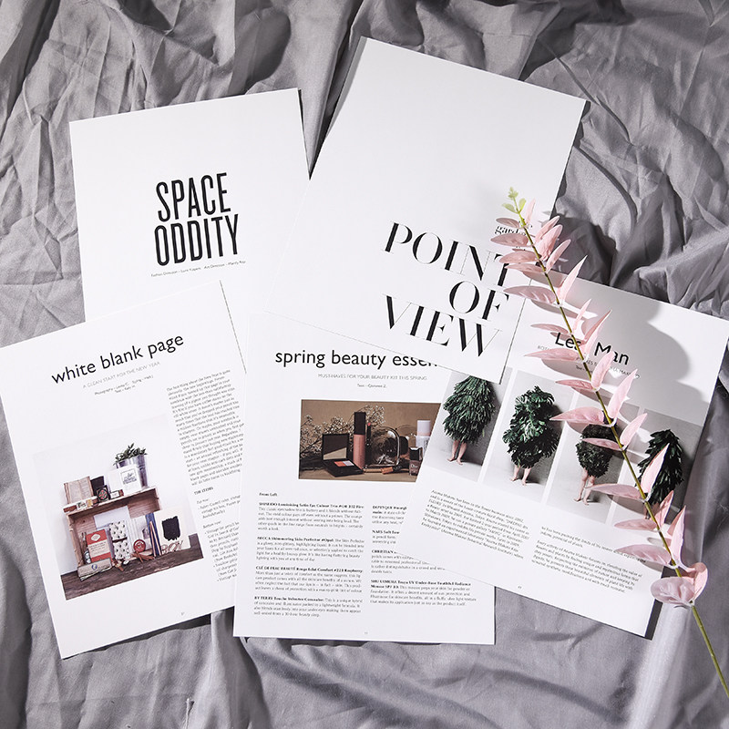 ins wind English magazine card photo props Background paper Food photography jam Nail jewelry swing shooting props