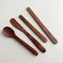 FCMJ Japanese solid wood yogurt spoon jam butter knife honey juice spoon coffee mixing spoon mixing stick