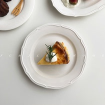 FCMJ 8 5 inch Net red ceramic Nordic retro creative lace Western plate household breakfast plate ins tremble