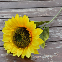 Simulation of sunflower single fake flower single flower single flower plastic flower silk flower soft decoration landscape flower arrangement sunflower