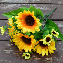 Single bunch of sunflower fake flower school sports dance hand-held props simulation sunflower decoration small bouquet