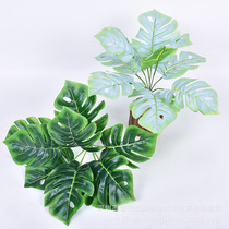 Simulated plant turtle back leaves bundle small green planting turtle back Bamboo Project soft turtle back bamboo plastic fake leaf fake grass