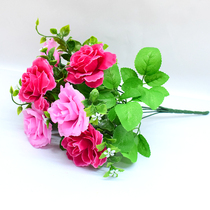 Artificial rose bouquet plastic flower fake flower single living room decoration fake flowers and plants Silk flower arrangement ornaments Floral art