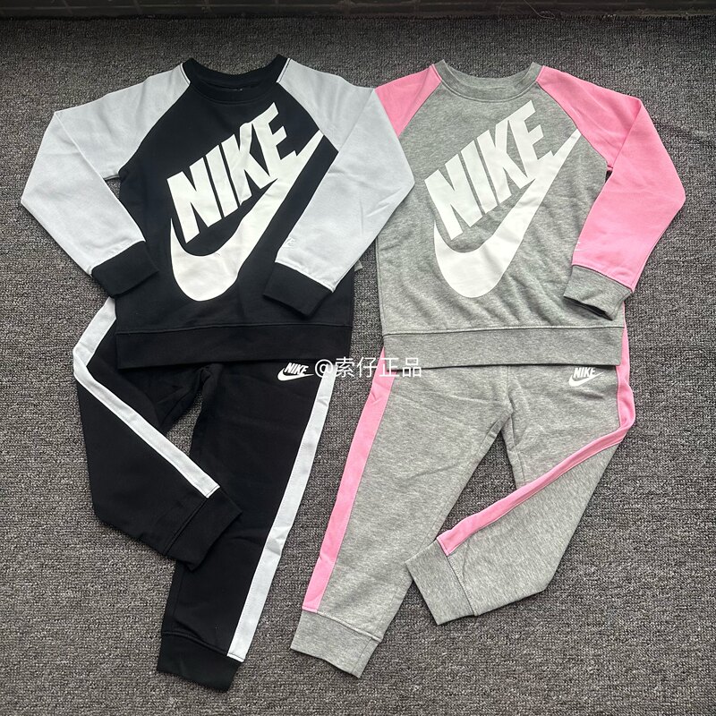 Nike Nike Spring and Autum Thin Velvet Warm Casual Sports Sweatshirt and Pants Set for Men and Women Ct2991