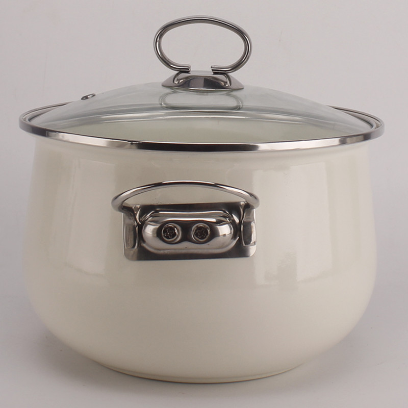 Good enamel enamel deepen thick stew cooking pot soup pot food home kitchen pot induction cooker open flame