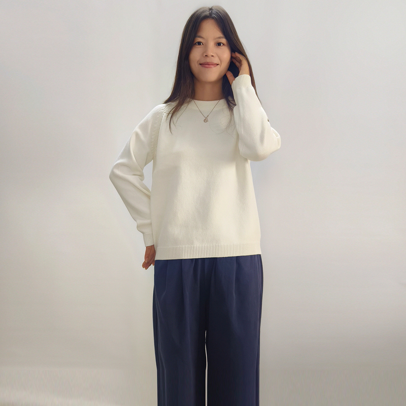 Machine Washable Thick 95% Cotton Sweater for Women, Long-Sleeved Knitwear, Base Layer Top, Outer Wear, Inner Layer, Korean Style Loose Fit for Autumn and Winter Machine Washable Thick 95% Cotton Sweater for Women, Long-Sleeved Knitwear, Base Layer Top, Outer Wear, Inner Layer, Korean Style Loose Fit for Autumn and Winter