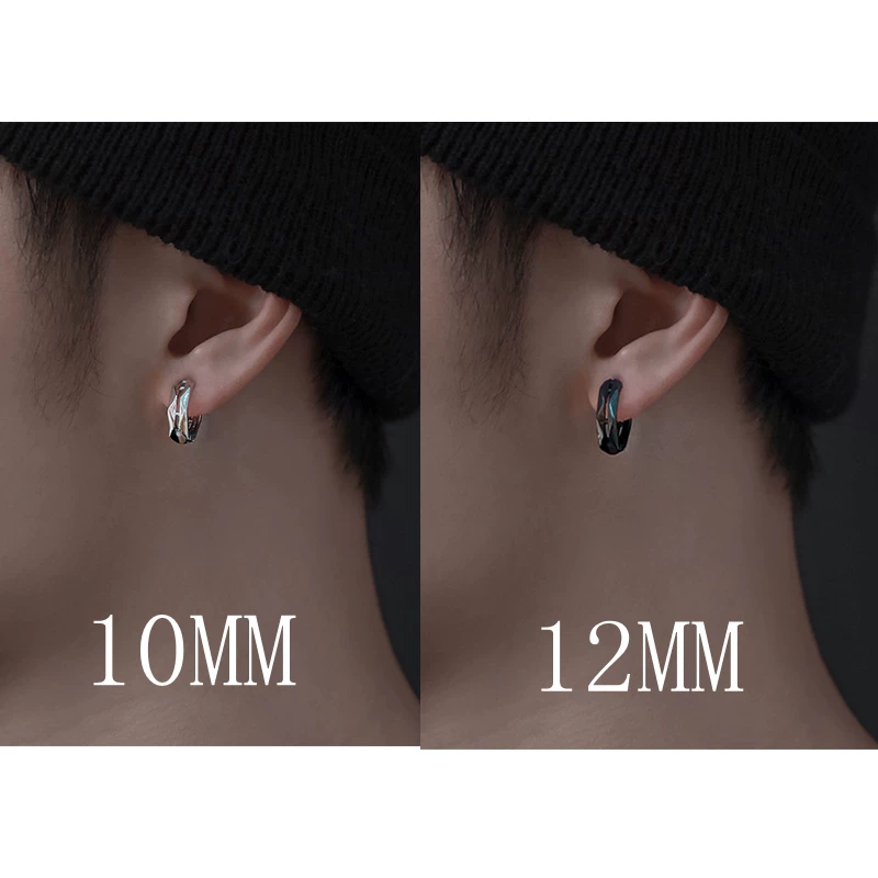 Hoop earrings, 925 sample silver, high-quality style