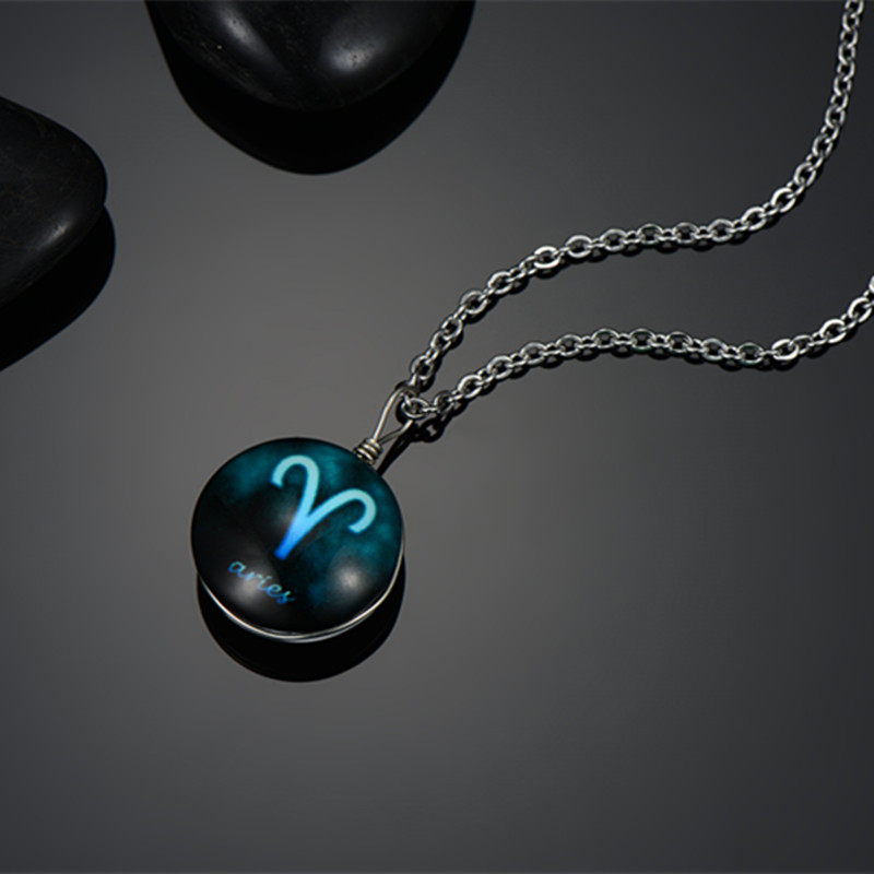 Necklace boys Tide brand chain men's twelve constellations neck hip hop cool Net Red Star Moon cold tide female street