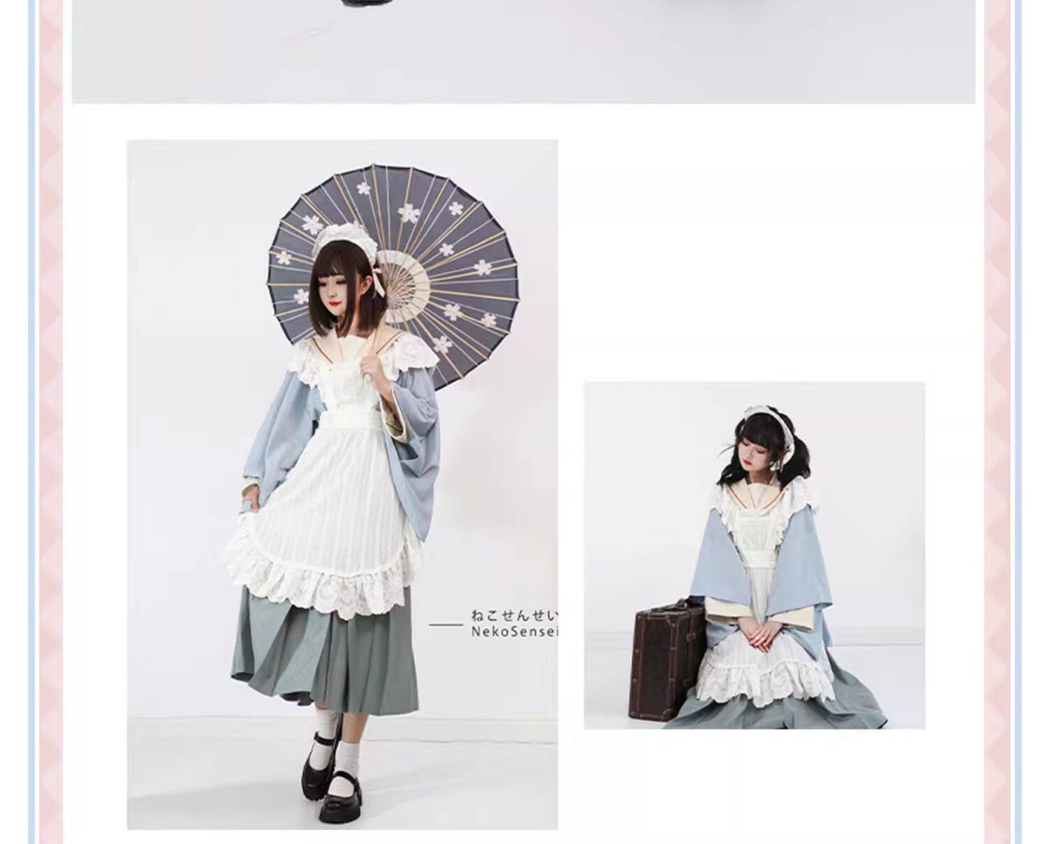 ДК/ДК/школьной формы, потому что 【豆名月现货】喵仙生原创设计大正浪漫sp情侣东瀛时迁和风女仆装