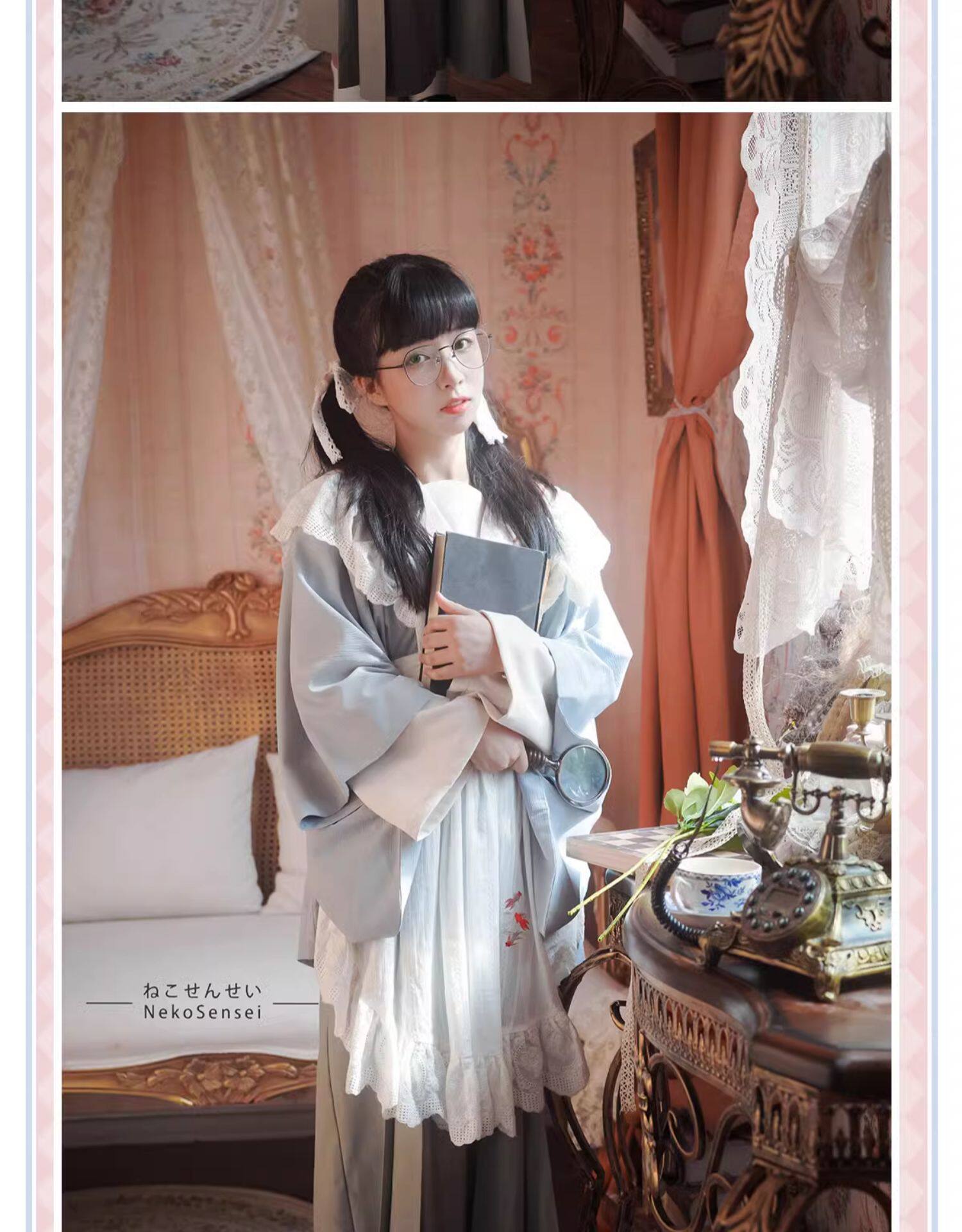 ДК/ДК/школьной формы, потому что 【豆名月现货】喵仙生原创设计大正浪漫sp情侣东瀛时迁和风女仆装