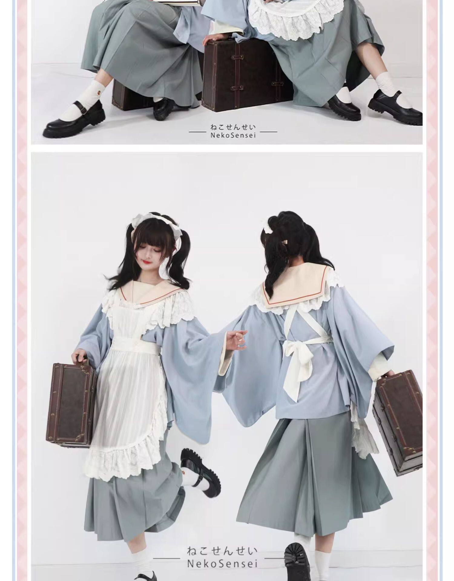 ДК/ДК/школьной формы, потому что 【豆名月现货】喵仙生原创设计大正浪漫sp情侣东瀛时迁和风女仆装