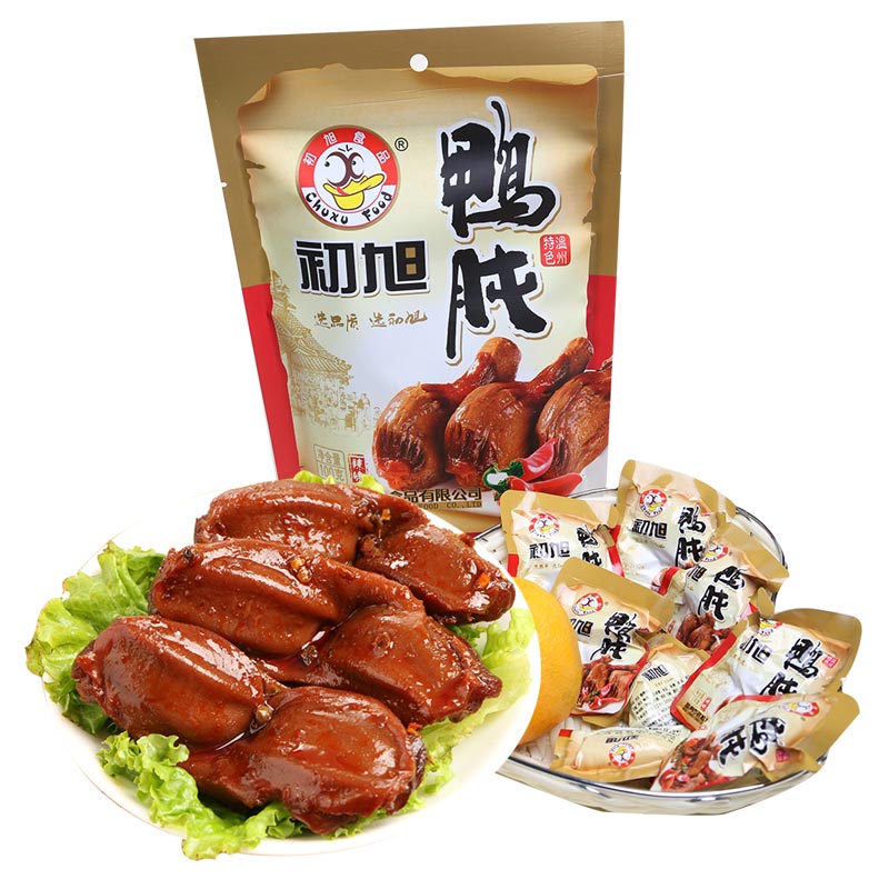 Official Shop Wenzhou First Xu Duck Ducks Gizzard 100g original Taste Spicy and Spiced Duck Meat Small to Eat Snacks