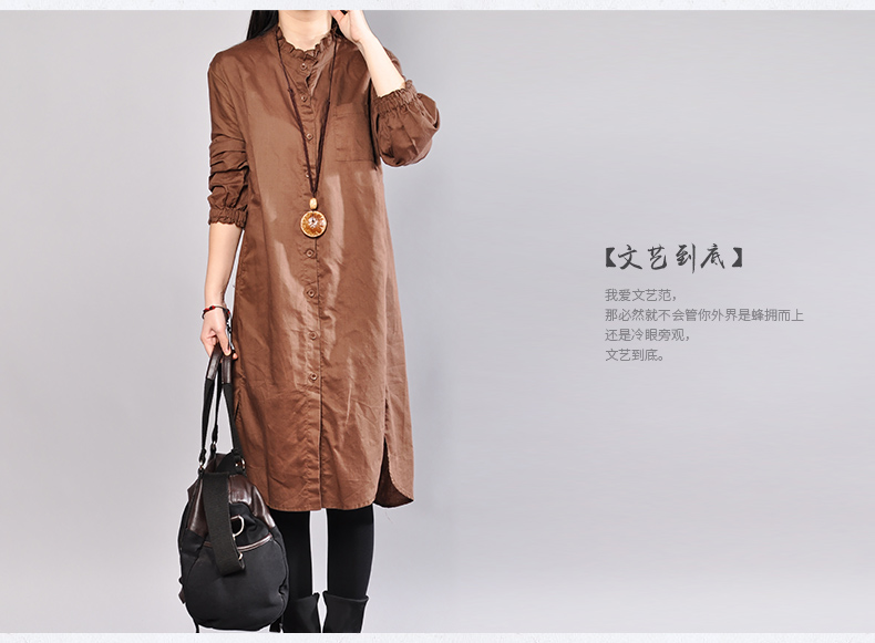 Mùa xuân Uotime2019 mới chất liệu cotton và áo sơ mi vải lanh dài phần phiên bản Hàn Quốc của áo sơ mi nữ cỡ lớn quần áo tập yoga