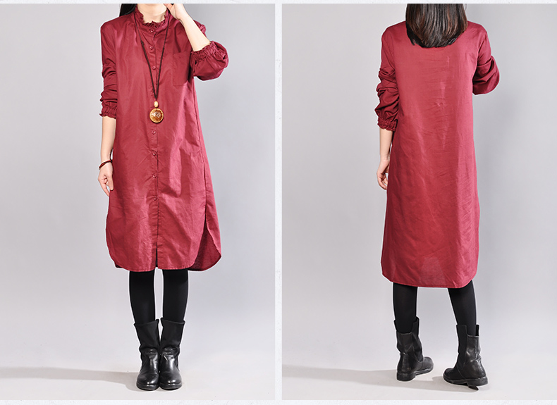 Mùa xuân Uotime2019 mới chất liệu cotton và áo sơ mi vải lanh dài phần phiên bản Hàn Quốc của áo sơ mi nữ cỡ lớn quần áo tập yoga