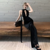 Сексуальные блестки для ногтей без рукавов, жилет, черная юбка, комплект, V-образный вырез, изысканный стиль