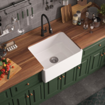  American open kitchen sink Large single tank embedded under-table basin Ceramic sink Vegetable sink Hand washing sink