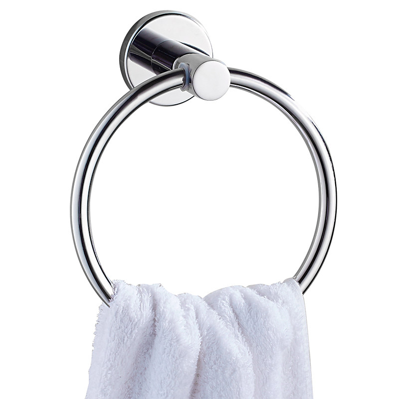 304 stainless steel round towel rack bathroom towel ring free punch