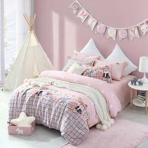 Детский хлопковый комплект, хлопковое мультяшное покрывало, предпродажа, 4 предмета, 3 предмета