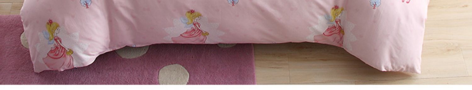 Meng Jie trẻ em một gia đình bốn bông bé công chúa phong cách bông chăn đơn ký túc xá sinh viên trải giường ba mảnh - Bộ đồ giường bốn mảnh chăn ga gối everon 2020
