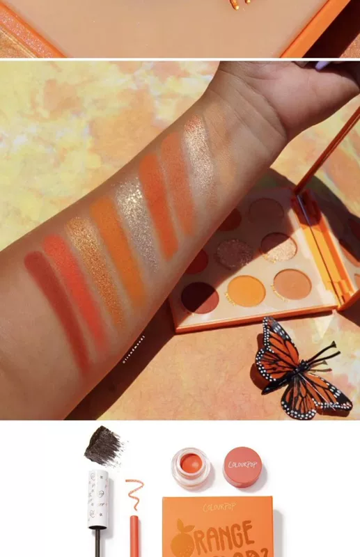 Colourpop Chính hãng New Nine Color Eyeshadow Palette Orange Orange Orange Pearlescent Matte Eyeshadow Brush - Bóng mắt