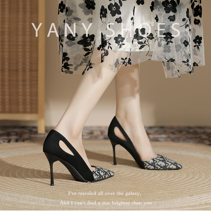 Sufeifei【Sheepskin Version】D Brand High-End High-Heeled Shoes for Women, Stiletto Heels, Sexy Professional Work Shoes for Women