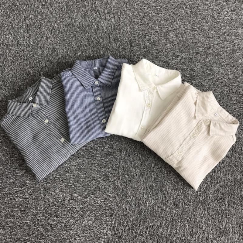 Trả lại cho khách hàng cũ, gió MUJI đặc biệt, mềm mại và thoải mái, thoáng khí, cổ áo điểm hoang dã, áo sơ mi cotton đôi văn chương mẫu áo sơ mi