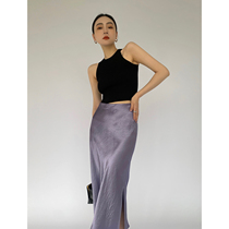 MaryME2022 Spring and summer Japan imports acetate folds on side cross - body skirt female hipper skirt