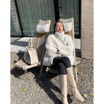 MARYME2021 winter wear new high quality imported Max sheep wool one stand collar long fur coat