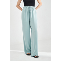 Maryme acetic acid hemp design lace tightly high waist gloss cool leisure slim leg pants