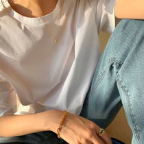 MARYME 2021 summer new niche Peak Design double-sided mercerized cotton fashionable profile short sleeve womens T-shirt