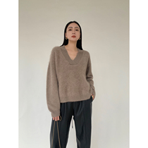 Maryme 2021 winter new Himalayan cashmere V - collar fashionable single - strand cashmere sweater