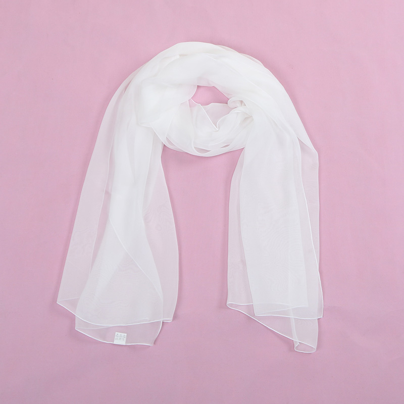 100 mulberry silk elegant lengthened silk all-match white tie-dye silk scarf blue dyed batik plant dyed scarf