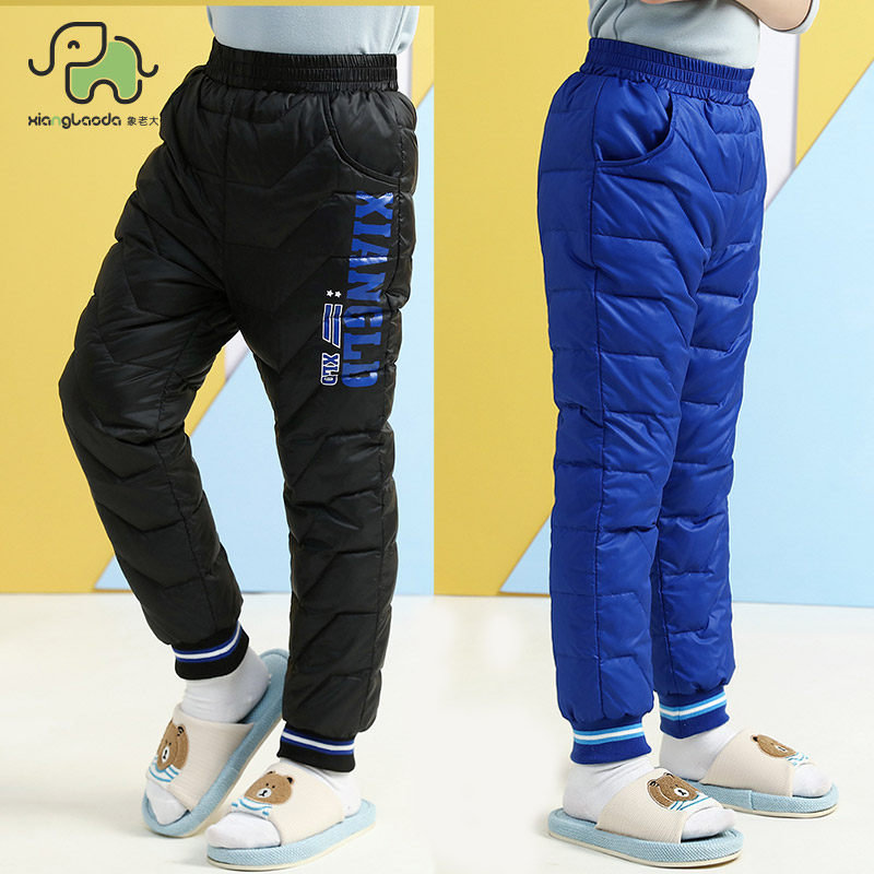 Elephant Boss boy down Neri pants boy autumn winter juvenile CUHK youngster wears down pants thick AD1887B