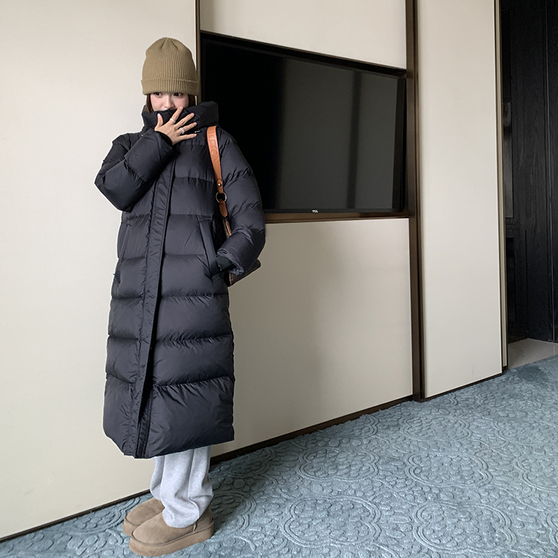 Long down Jacket for Women 2025 Winter New Style Slimming Thickened Over-The-Knee 95% White Duck down Hooded Extreme Cold-Proof Warm Coat