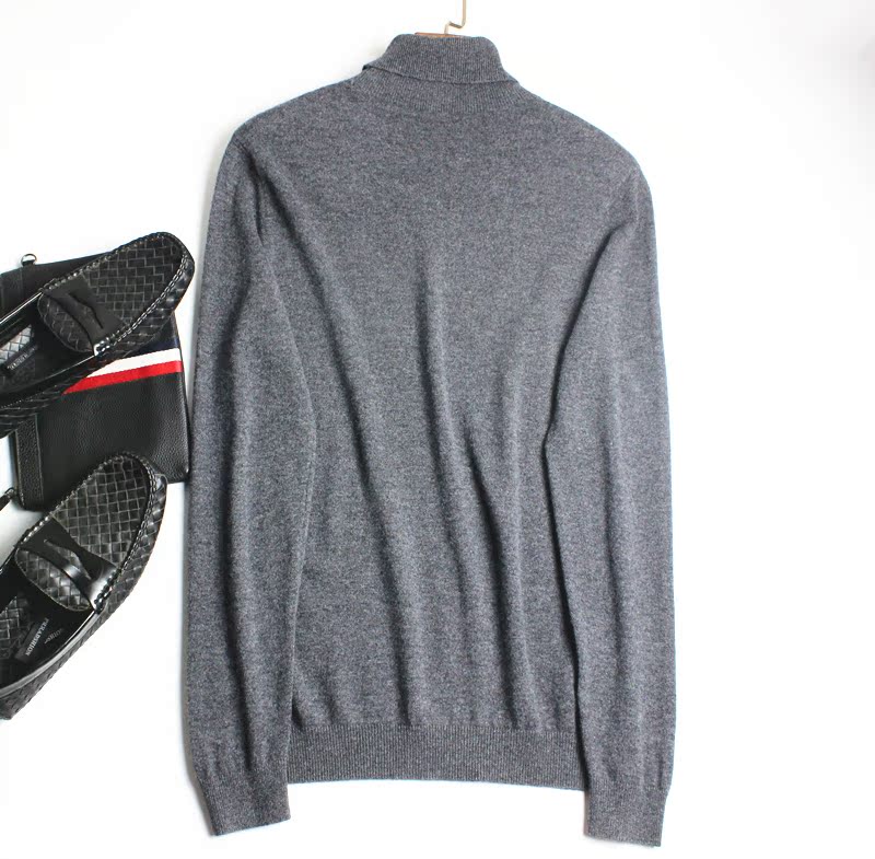 Đơn giản và thời trang kinh doanh giản dị 18 mùa thu và mùa đông cao cổ áo len cashmere áo len nam áo len ấm áp hoang dã quần áo thể thao
