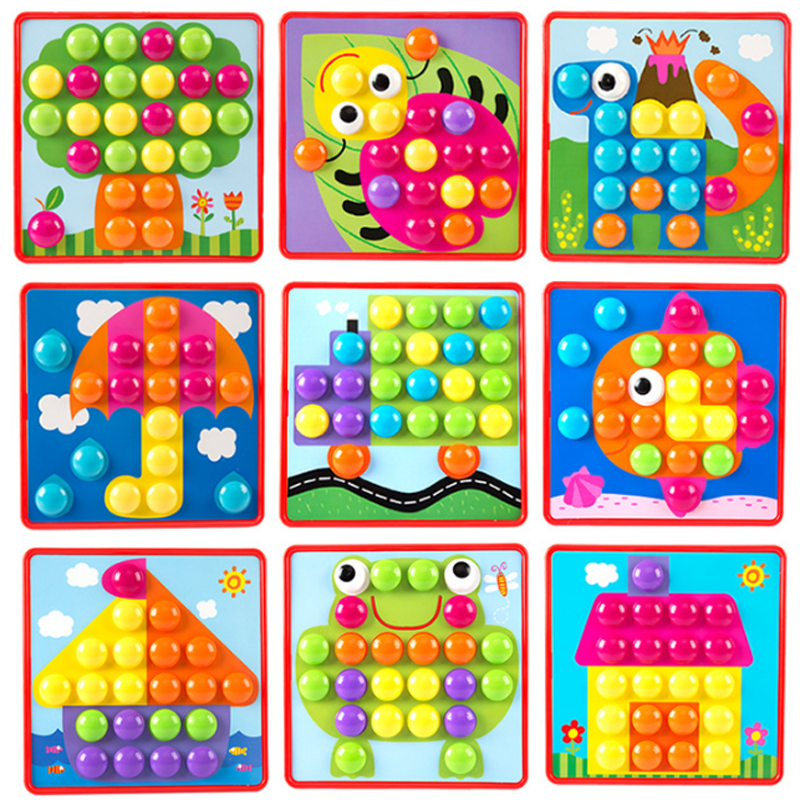 Pinspace Button Mushrooms Nails Matching Mosaic Pegboard Toy