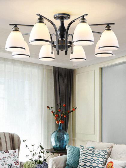 All-Copper Living Room Ceiling Light, American Modern Light Luxury 2022 Simple Master Bedroom Light, Elegant Nordic Dining Room Light
