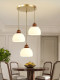 2026 New All-Copper Mid-Century Style Restaurant Chandelier, Classical Chinese Three-Head Home Dining Room French Retro Lighting Fixture