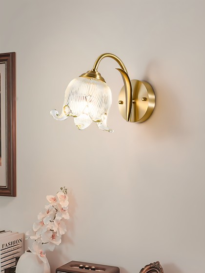 Modern Minimalist All-Copper Wall Lamp, Mid-Century Style, Fully Enclosed Bedroom Bedside Corridor Aisle Creative Spherical Decorative Lamp