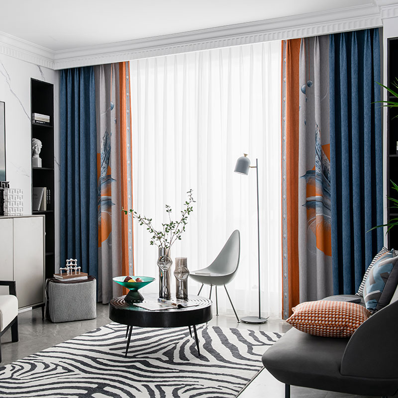 Curtains 2021 new Nordic Jane Chenier seamlessly splice thickness living room bedroom with a complete covering