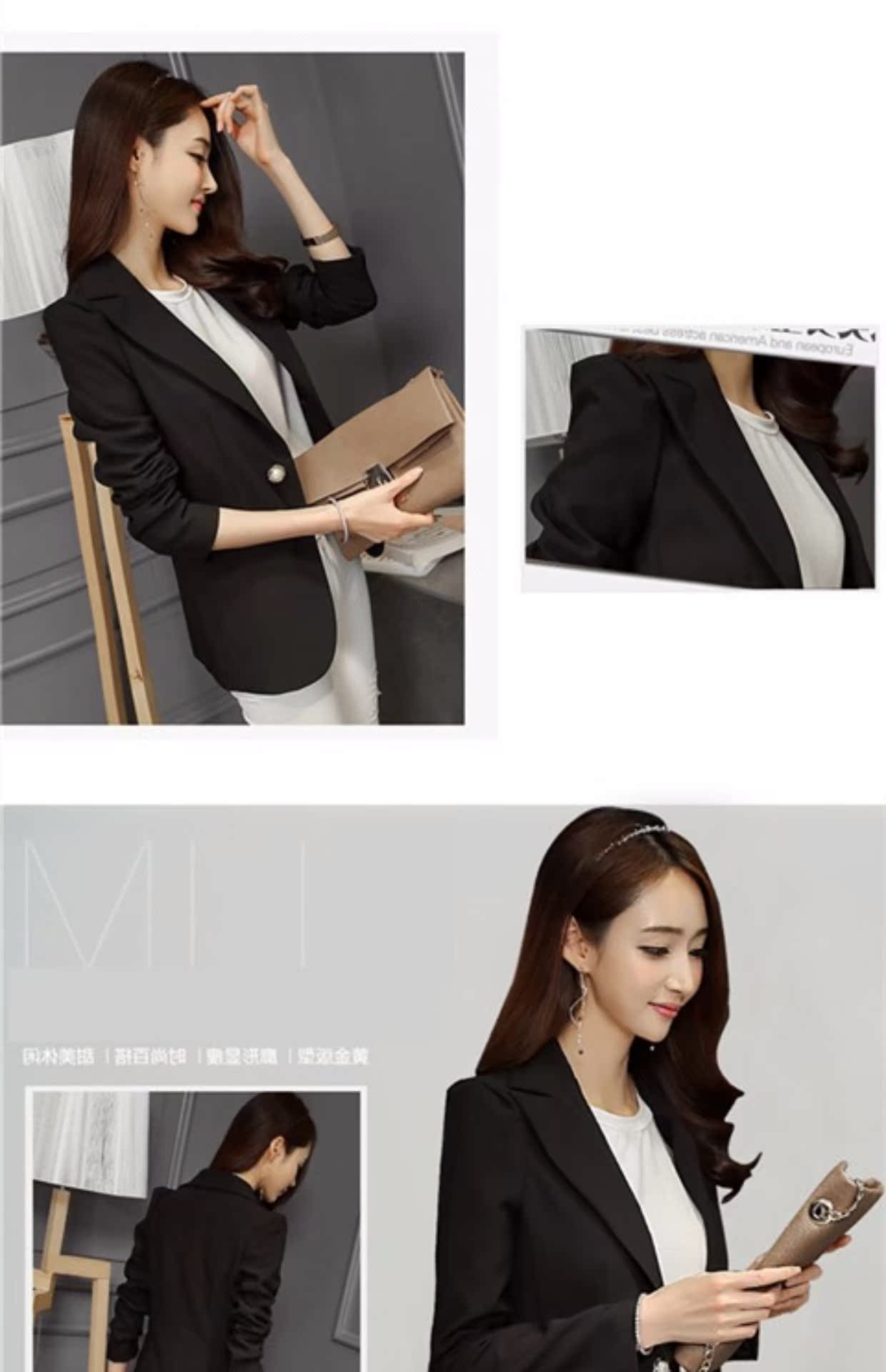 Bộ đồ mỏng mỏng Bộ đồ hàn quốc nhỏ phù hợp với áo dài tay cài cúc áo thanh lịch thời trang chuyên nghiệp quần áo nữ váy đầm đẹp