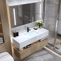 Toilet sink light luxury Japanese wash table marble bathroom double wash basin cabinet combination modern simplicity