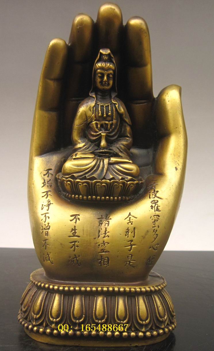 Ornament Pure Copper Buddha's Hand Avalokitesvara Ornament Avalokitesvara Buddha Statue Home Decoration Car Accessories