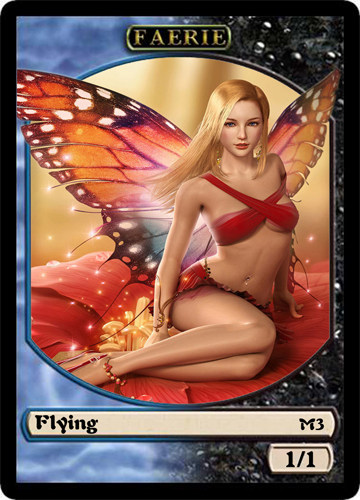 (M3 Card) MTG Magic Storm Club Metal Token Season 6 - Fairy